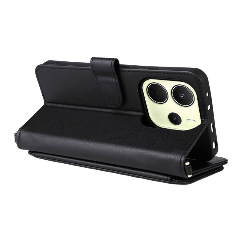 Fodral Xiaomi Redmi Note 14 4g Premiumplånbok Med Rem Och Axelrem