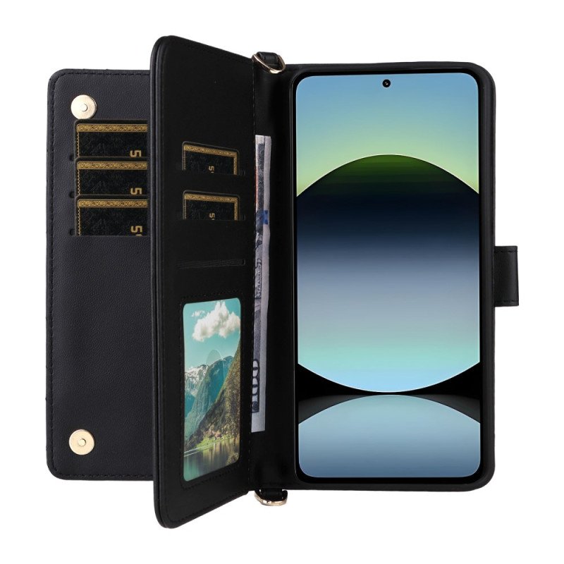 Fodral Xiaomi Redmi Note 14 4g Premiumplånbok Med Rem Och Axelrem