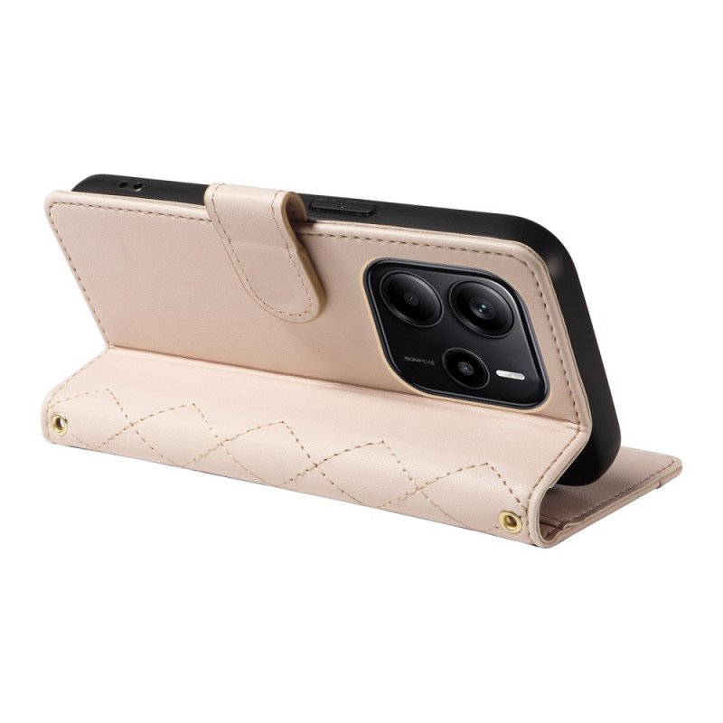 Fodral Xiaomi Redmi Note 14 4g Quiltad Med Rem Och Axelrem