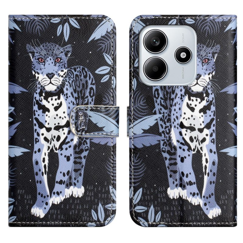 Läderfodral Xiaomi Redmi Note 14 4g Telefonfodral Leopard