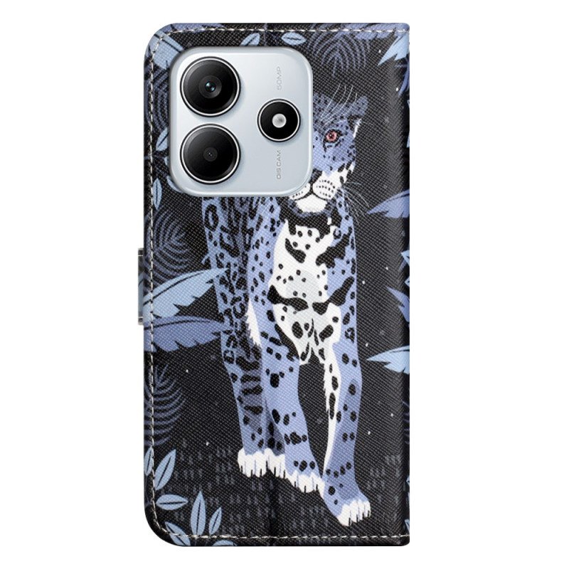 Läderfodral Xiaomi Redmi Note 14 4g Telefonfodral Leopard