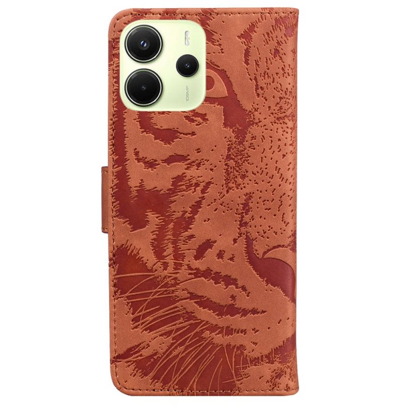 Läderfodral Xiaomi Redmi Note 14 4g Telefonfodral Tigertryck