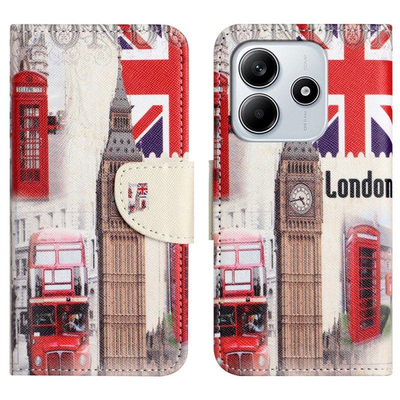 Läderskal Fodral Xiaomi Redmi Note 14 4g London Life