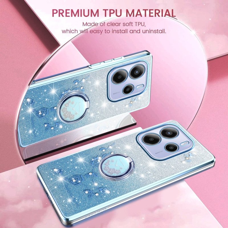 Skal För Xiaomi Redmi Note 14 4g Hållare För Strass- Och Blomring