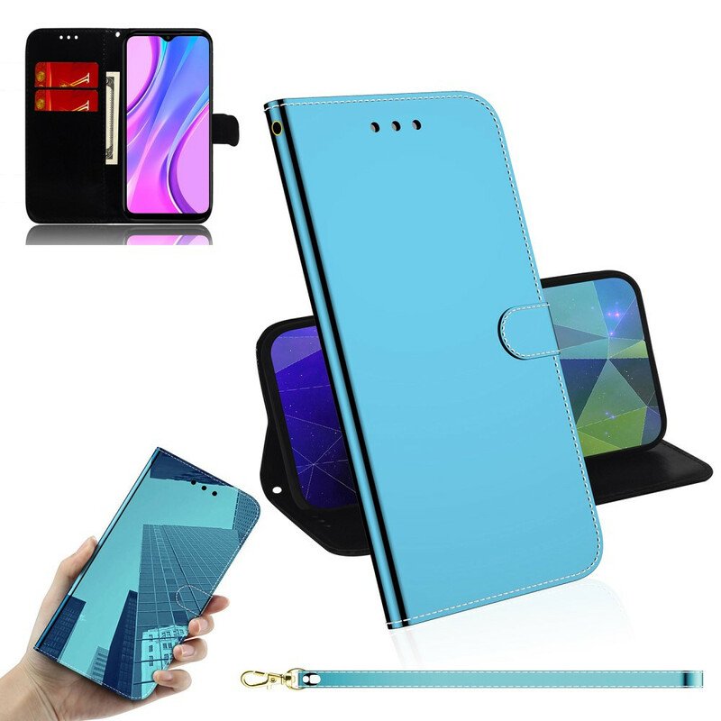 Fodral Xiaomi Redmi 9 Spegelskydd I Konstläder