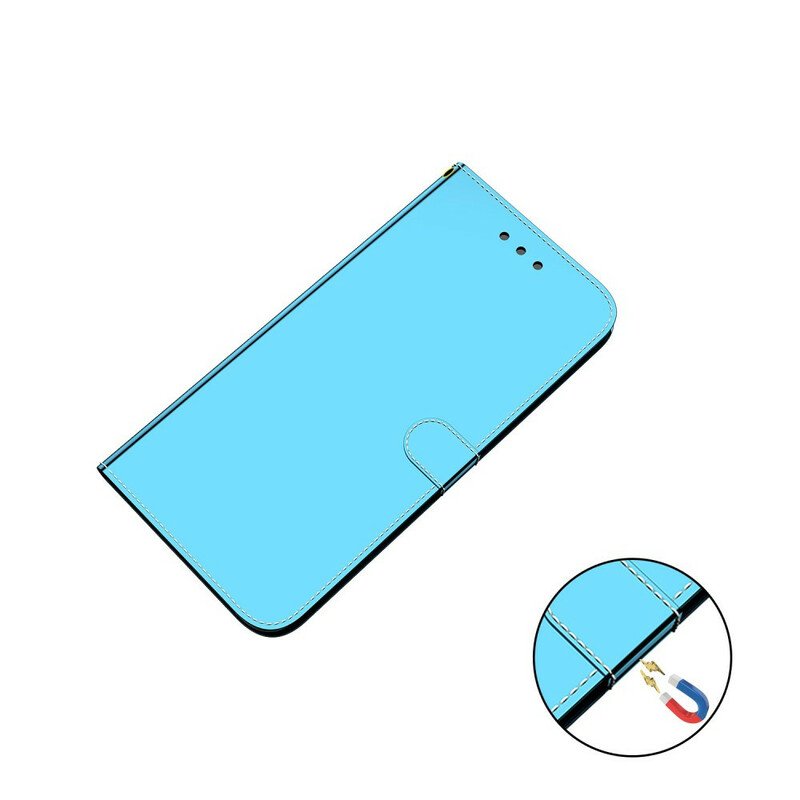 Fodral Xiaomi Redmi 9 Spegelskydd I Konstläder