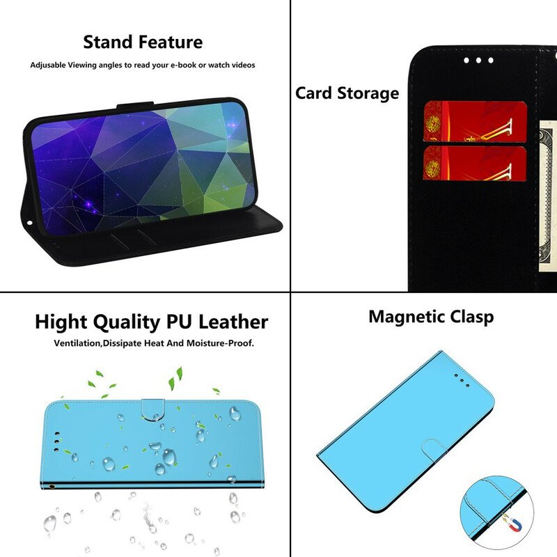 Fodral Xiaomi Redmi 9 Spegelskydd I Konstläder