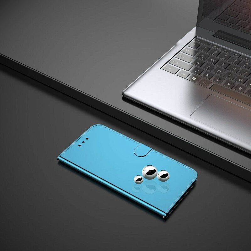 Fodral Xiaomi Redmi 9 Spegelskydd I Konstläder