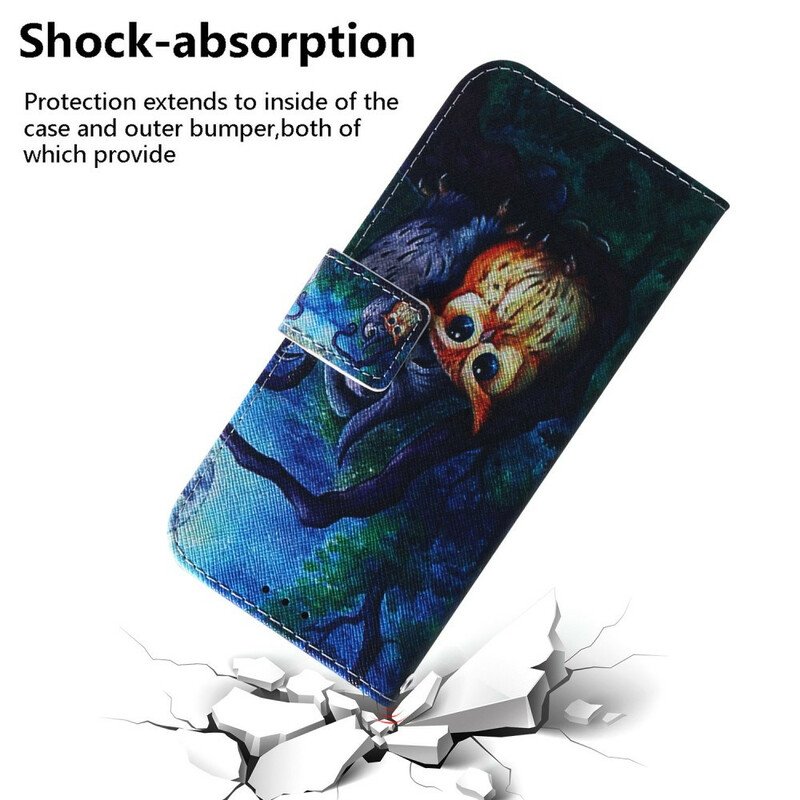 Folio-fodral Xiaomi Redmi 9 Målning Av Ugglor