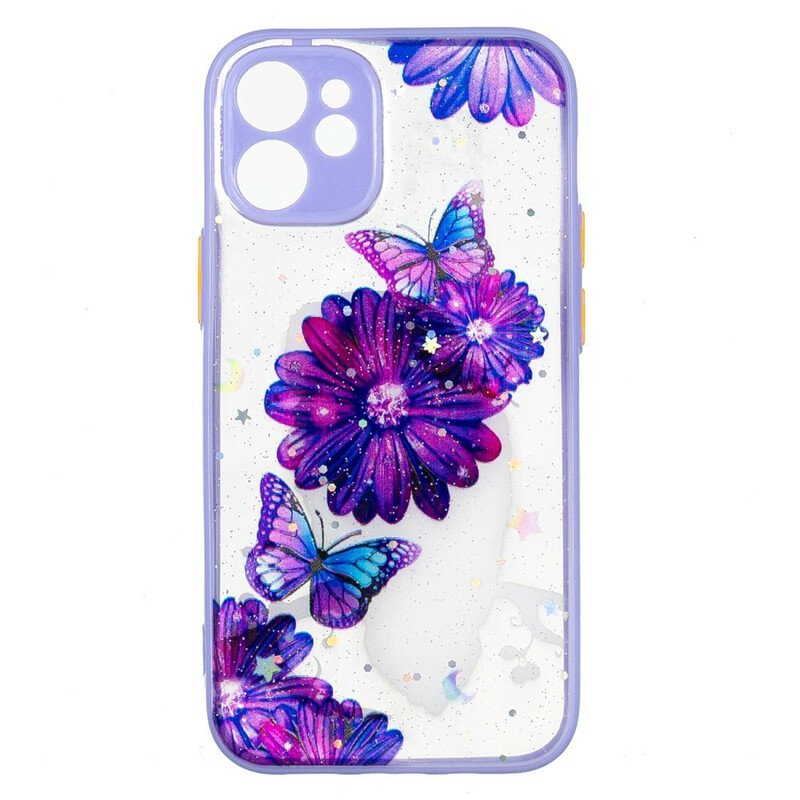 Skal iPhone 12 Mini Blommig Fjärilshybrid