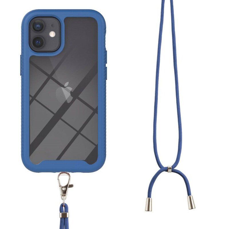 Skal iPhone 12 Mini Hybrid Med Sladd Och Färgad Kontur