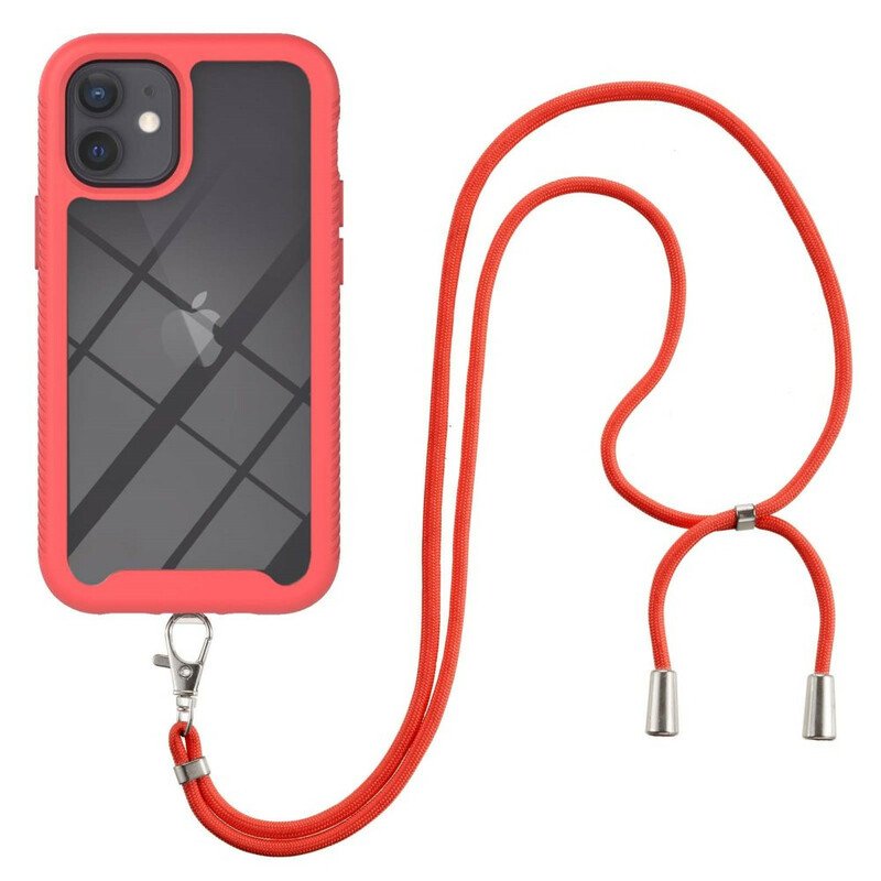 Skal iPhone 12 Mini Hybrid Med Sladd Och Färgad Kontur