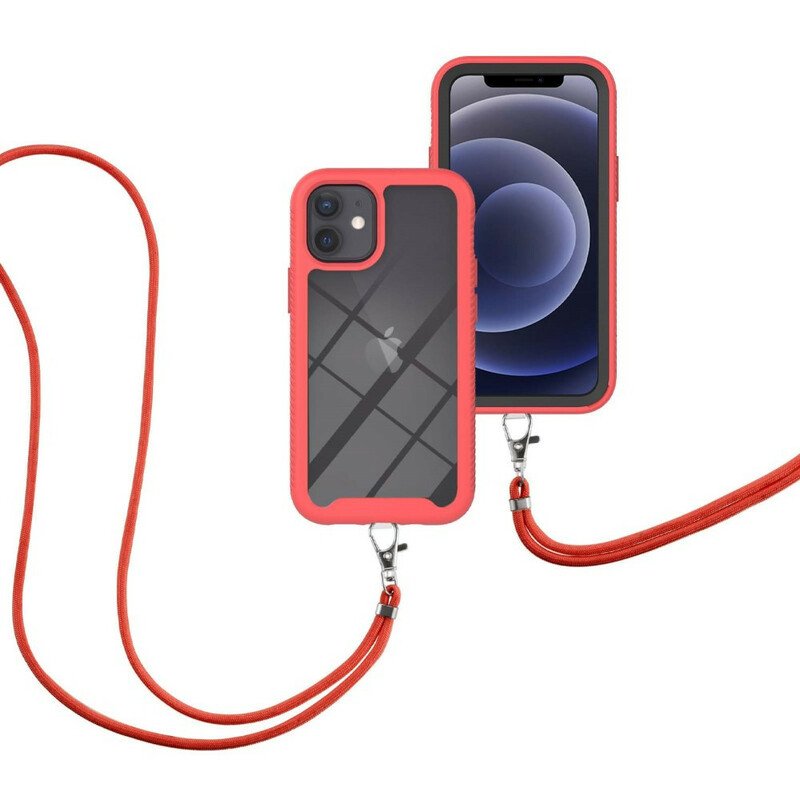 Skal iPhone 12 Mini Hybrid Med Sladd Och Färgad Kontur