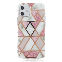 Skal iPhone 12 Mini Marmorfärgad Geometri 2