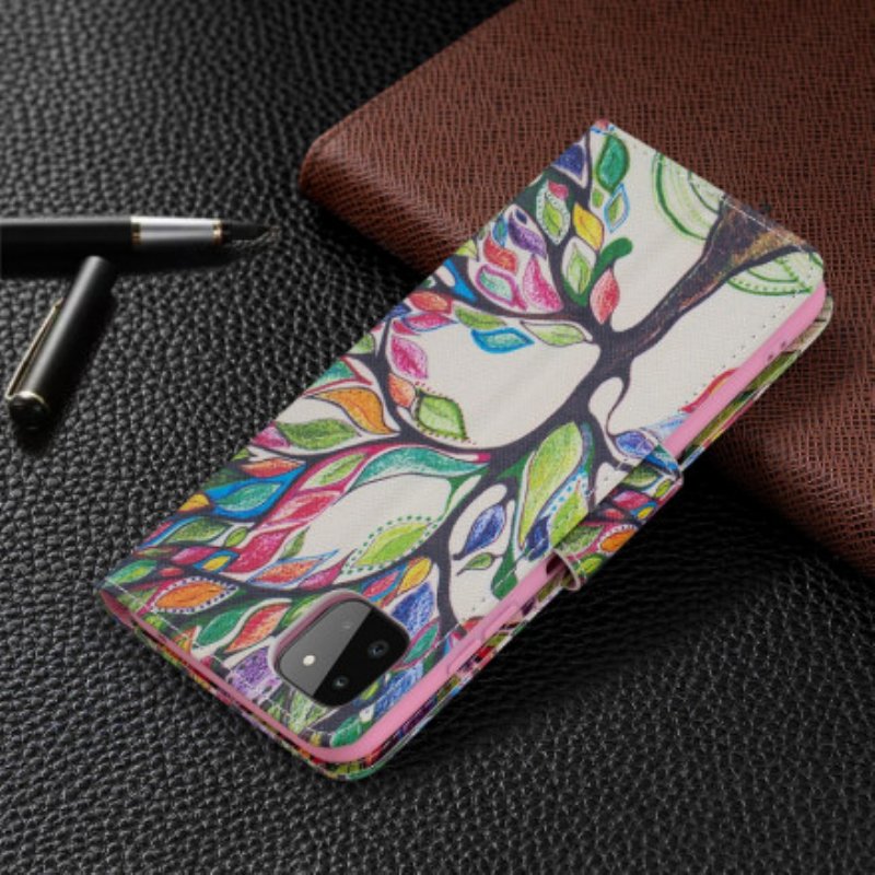 Fodral Samsung Galaxy A22 5G Färgglada Träd