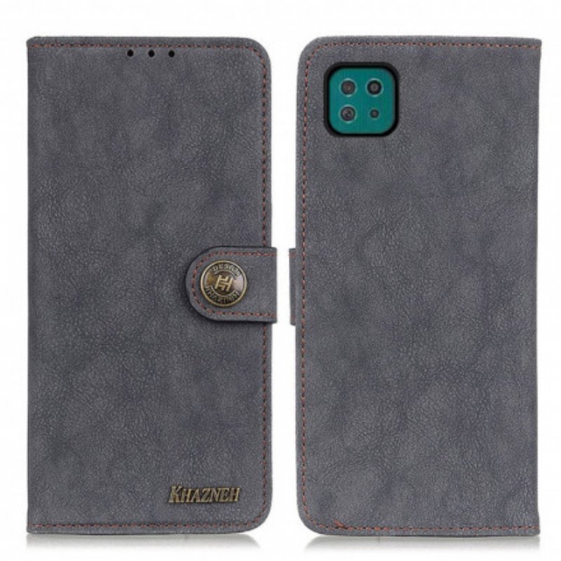 Fodral Samsung Galaxy A22 5G Khazneh Retro Split Konstläder