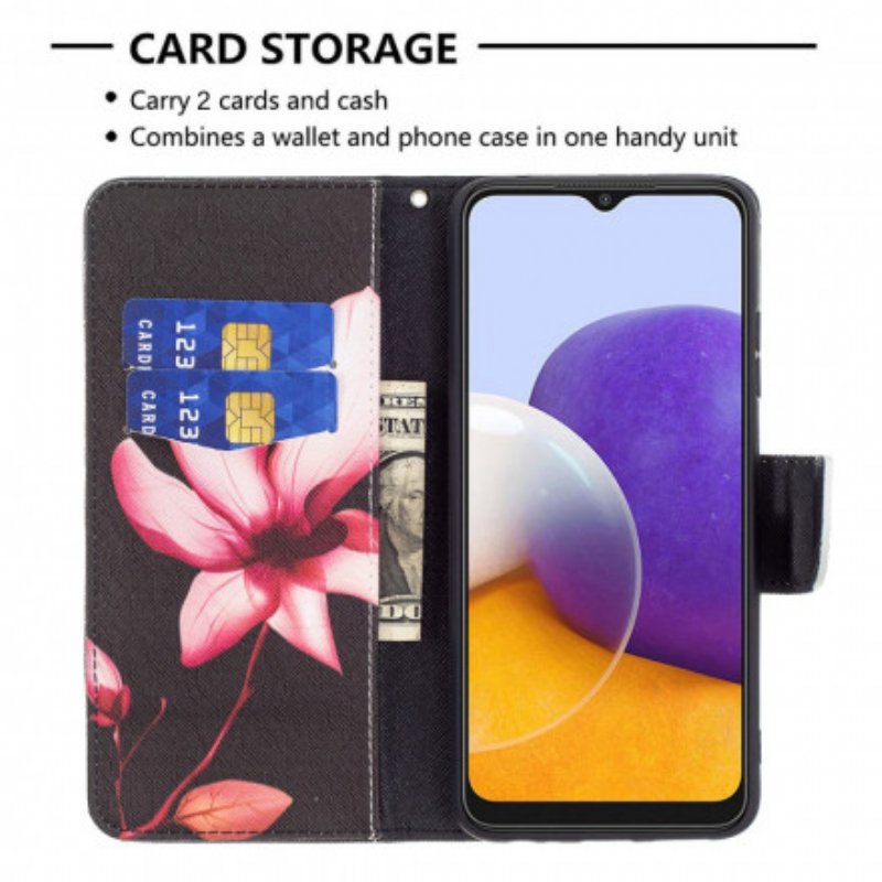 Fodral Samsung Galaxy A22 5G Rosa Blomma