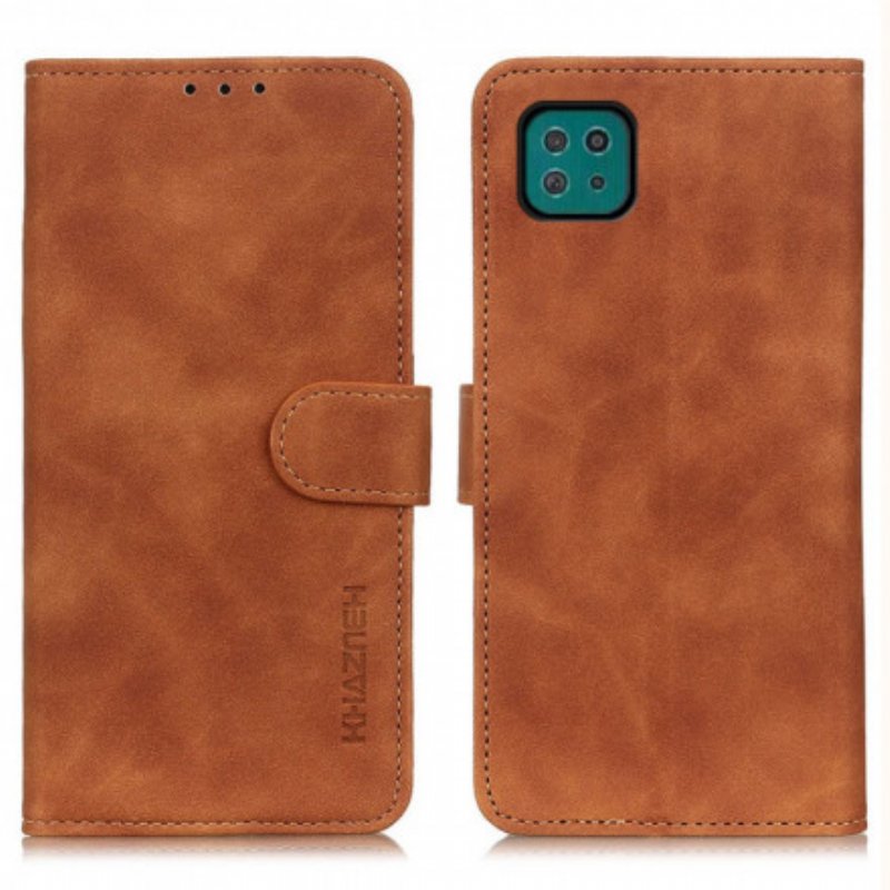 Fodral Samsung Galaxy A22 5G Vintage Matt Lädereffekt Khazneh