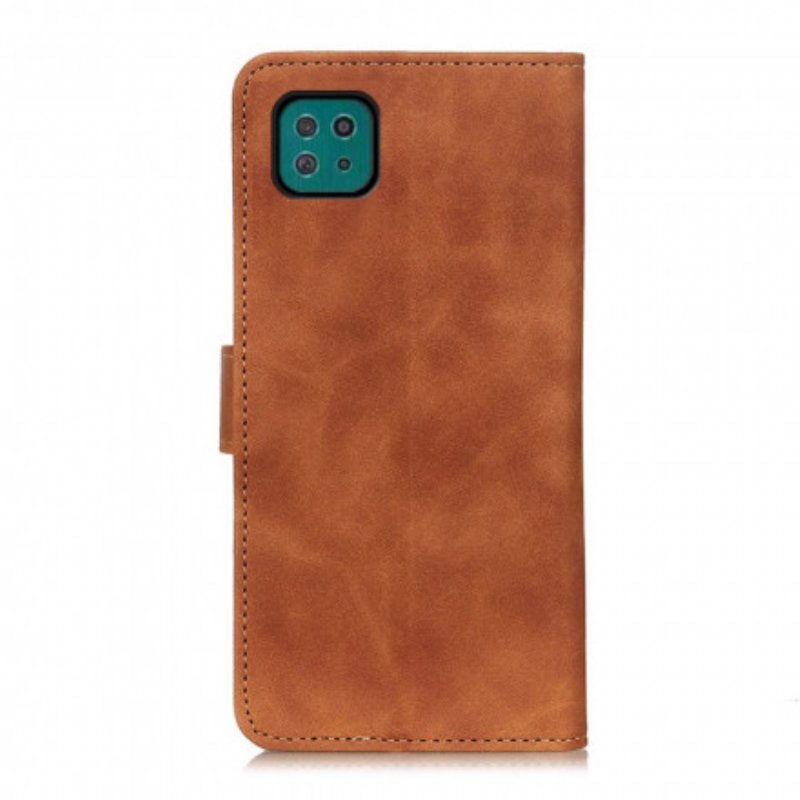 Fodral Samsung Galaxy A22 5G Vintage Matt Lädereffekt Khazneh