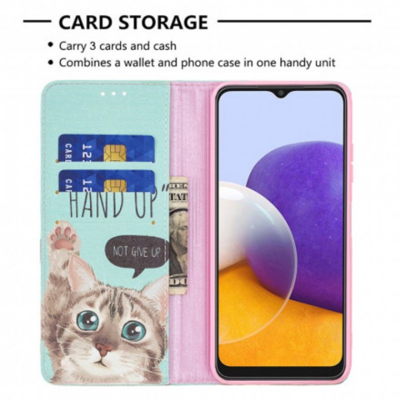 Folio-fodral Samsung Galaxy A22 5G Läderfodral Hand-up