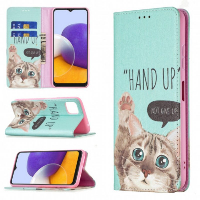 Folio-fodral Samsung Galaxy A22 5G Läderfodral Hand-up