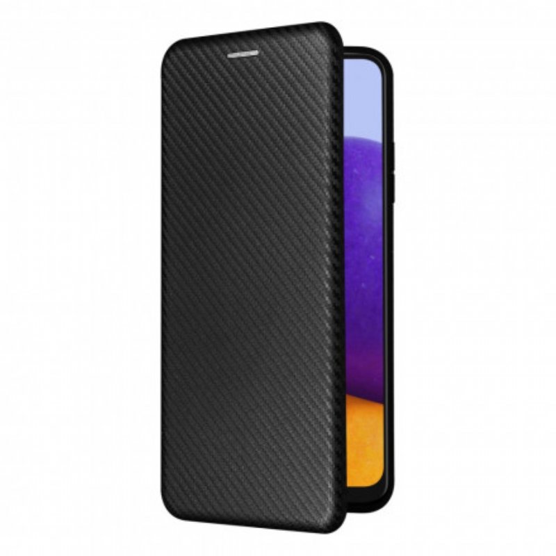 Folio-fodral Samsung Galaxy A22 5G Läderfodral Kolfiber