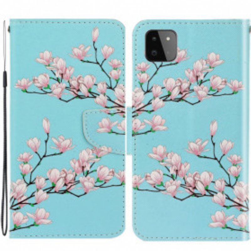 Folio-fodral Samsung Galaxy A22 5G Med Kedjar Strappy Buske