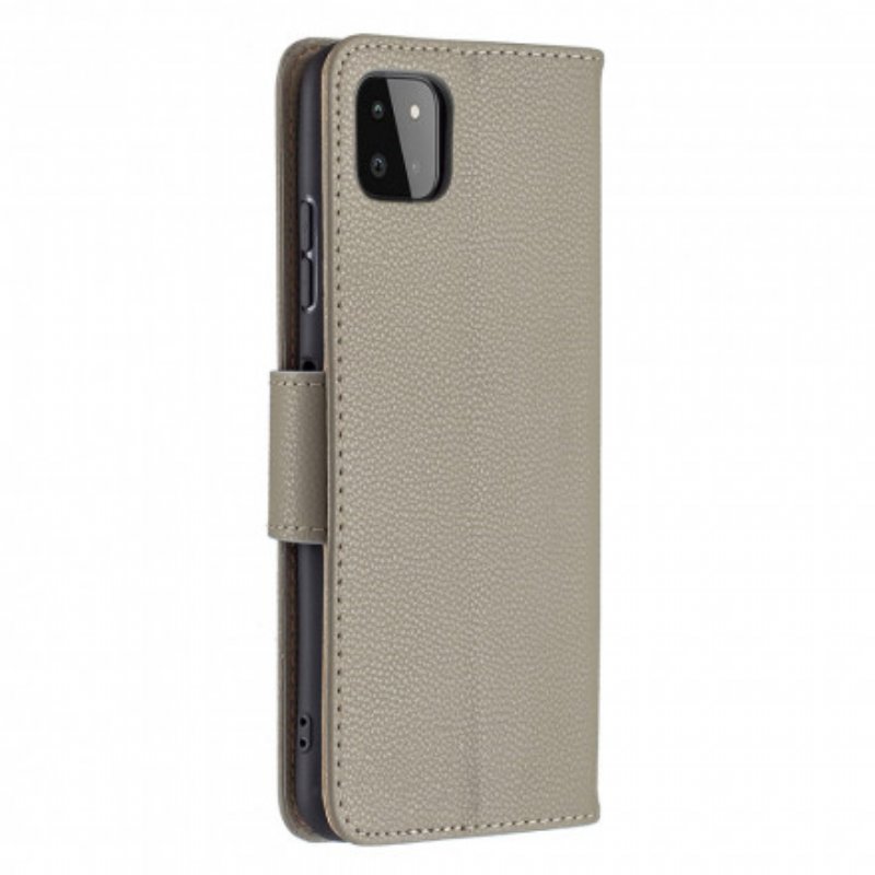 Läderfodral Samsung Galaxy A22 5G Folio-fodral Litchi Rabat Oblique