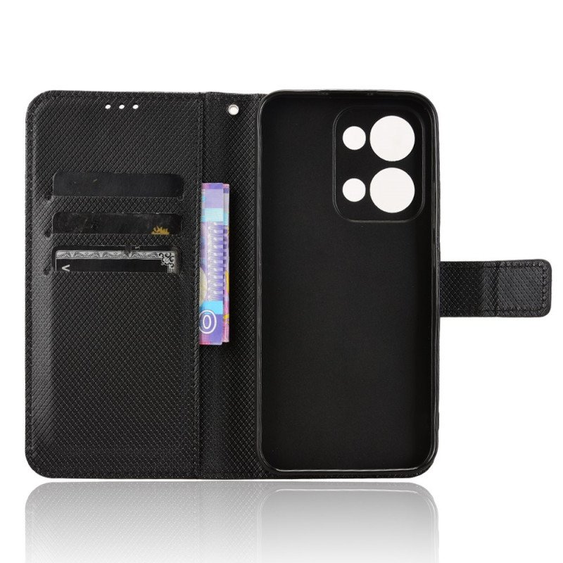 Läderfodral Oppo Reno 13 5g Telefonfodral Rem Med Prickar