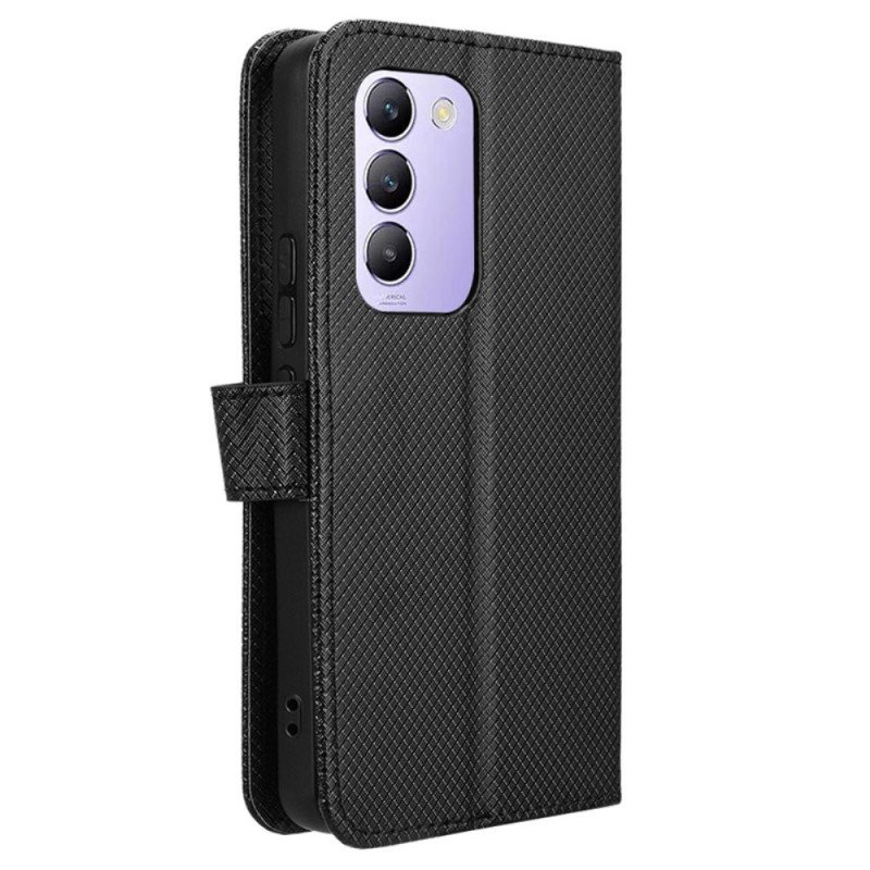 Läderfodral Vivo V40 Se 5g Telefonfodral Diamantstruktur