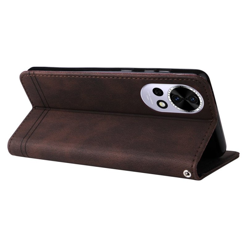 Läderskal Fodral Huawei Nova 13 Vintage Nit Och Rem