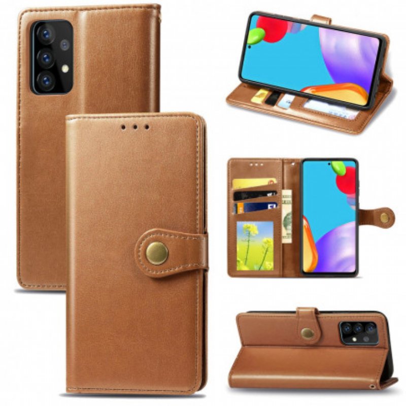 Fodral Samsung Galaxy A72 4G / A72 5G Imiterat Läder Och Vintagelås