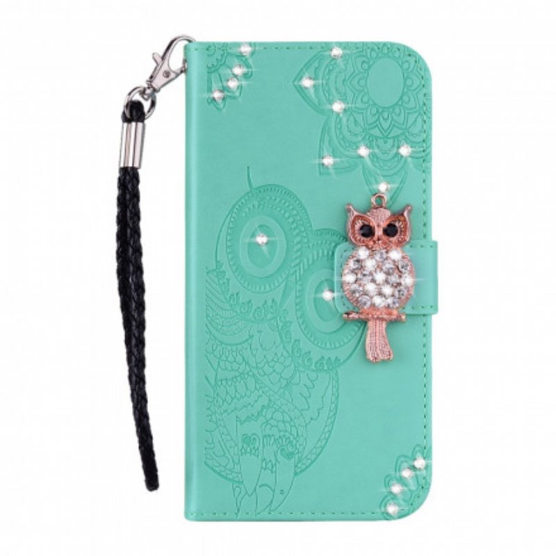 Folio-fodral Samsung Galaxy A72 4G / A72 5G Uggla Mandala Och Charm