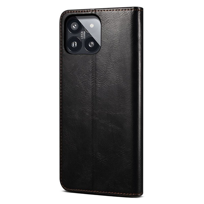 Folio-fodral Xiaomi 14 Pro Vaxat Konstläder