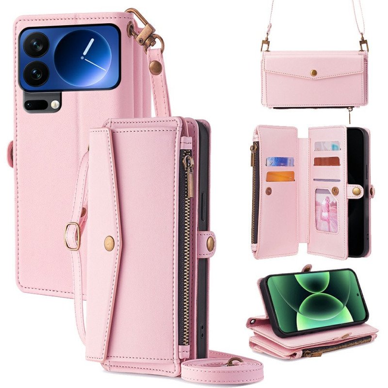 Fodral För Xiaomi 17 Pro Max Plånbok Och Axelrem