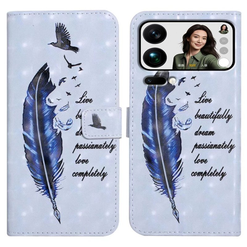 Fodral Xiaomi 17 Pro Max Blå Fjäder