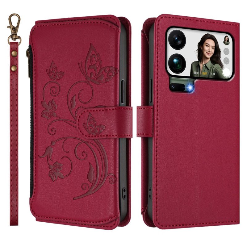 Fodral Xiaomi 17 Pro Max Blommig Plånbok