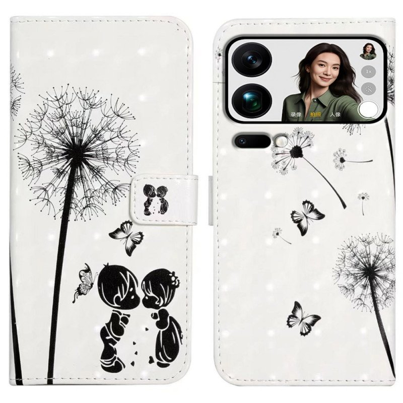 Läderfodral Xiaomi 17 Pro Max Telefonfodral Barn Och Maskrosor