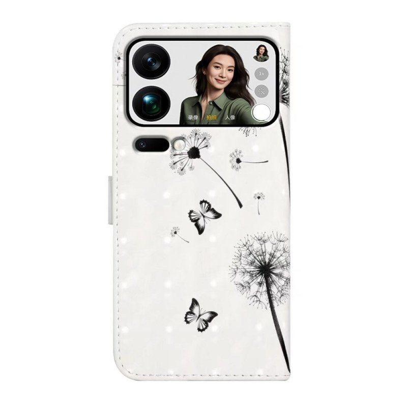 Läderfodral Xiaomi 17 Pro Max Telefonfodral Barn Och Maskrosor