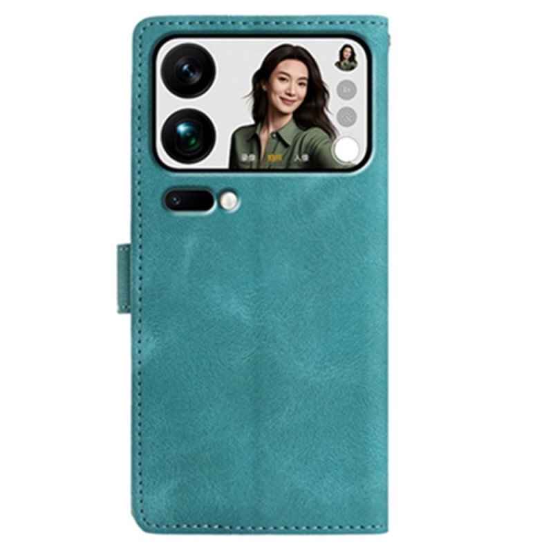 Läderfodral Xiaomi 17 Pro Max Telefonfodral Fjärilar Med Mockaeffekt