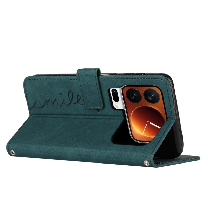 Läderfodral Xiaomi 17 Pro Max Telefonfodral Hjärtleende