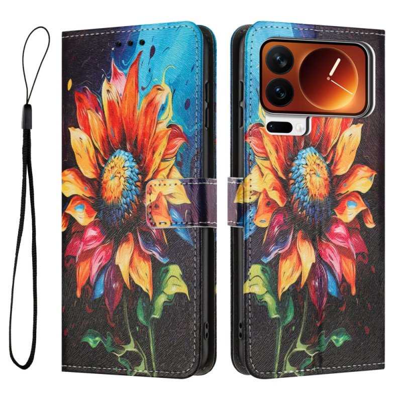 Läderfodral Xiaomi 17 Pro Max Telefonfodral Solros