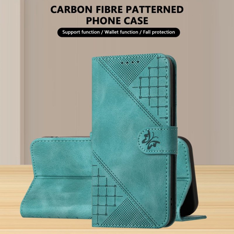 Läderskal Fodral Xiaomi 17 Pro Max Fjärils- Och Geometrisk Design