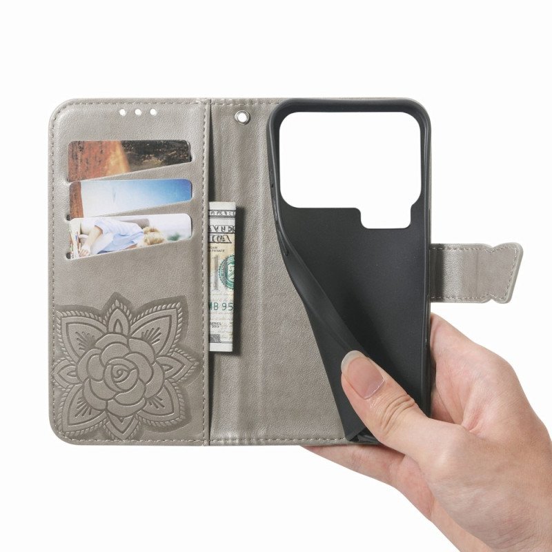 Läderskal Fodral Xiaomi 17 Pro Max Fjärilsdesign