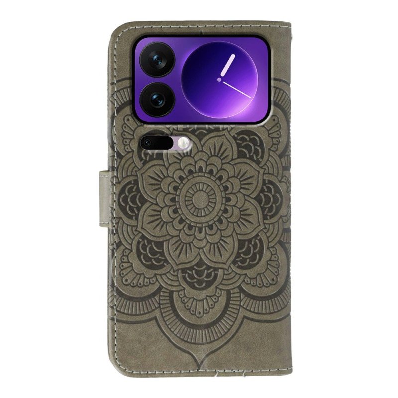 Läderskal Fodral Xiaomi 17 Pro Max Mandala Och Strass