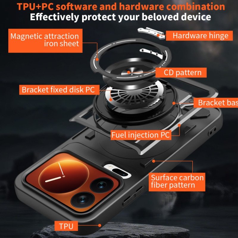 Skal Xiaomi 17 Pro Max Magnetisk Med Roterande Stativ