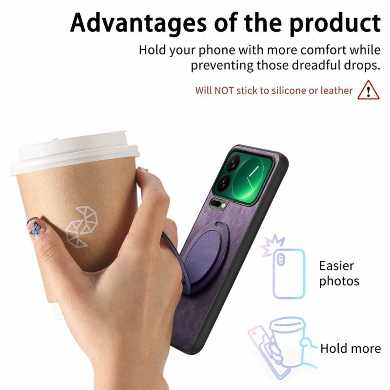 Skal Xiaomi 17 Pro Max Roterande Stativ Och Retroläderstruktur