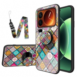 Skal Xiaomi 17 Pro Max Telefonfodral Patchwork-ställ Och Rem