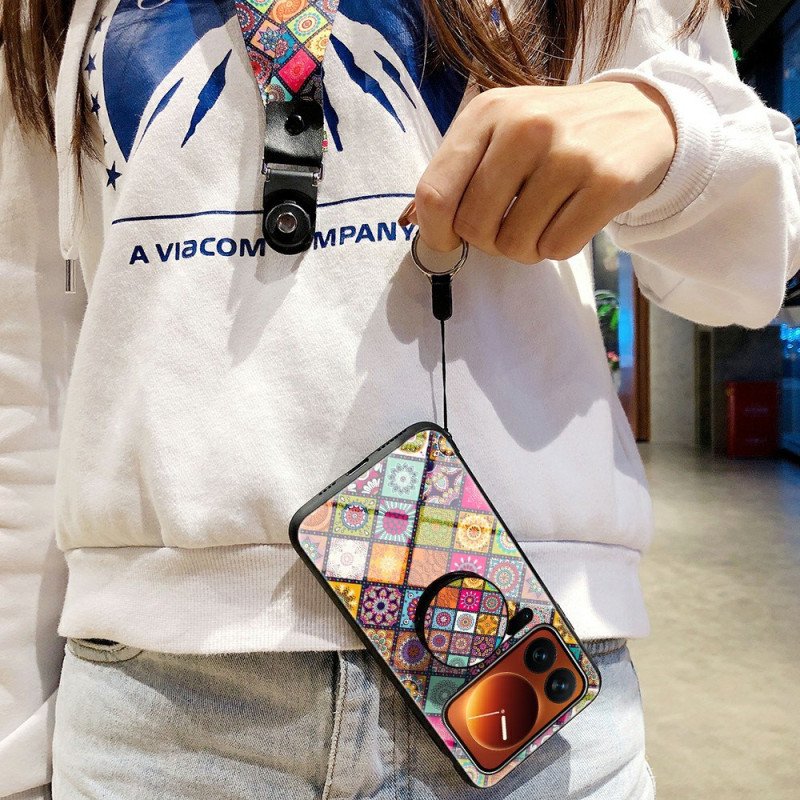 Skal Xiaomi 17 Pro Max Telefonfodral Patchwork-ställ Och Rem