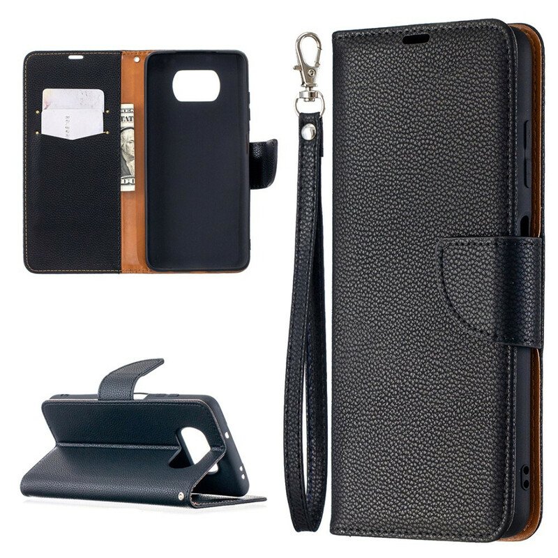 Fodral Poco X3 / X3 Pro / X3 NFC Folio-fodral Litchi Rabat Oblique